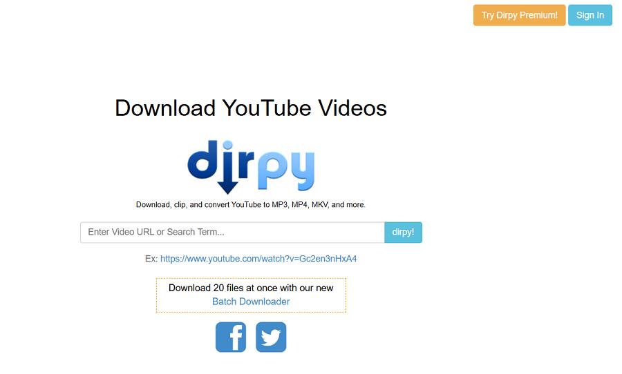 Dirpy YouTube動画をMacにダウンロード