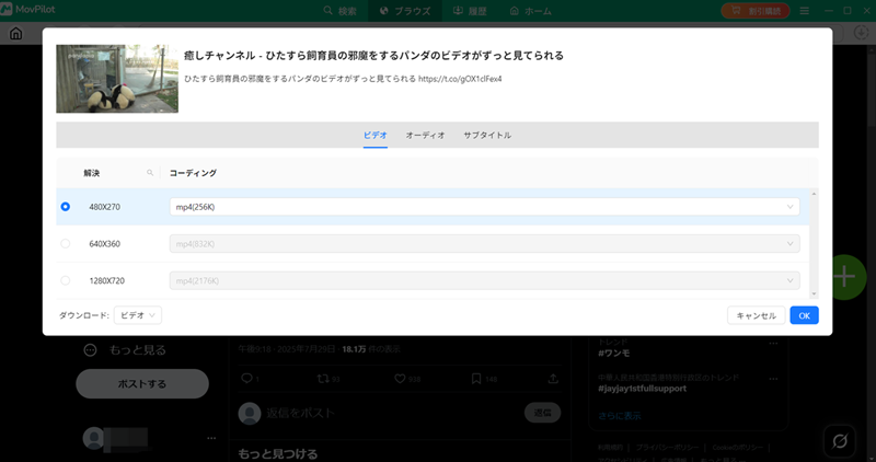 ダウンロード設定