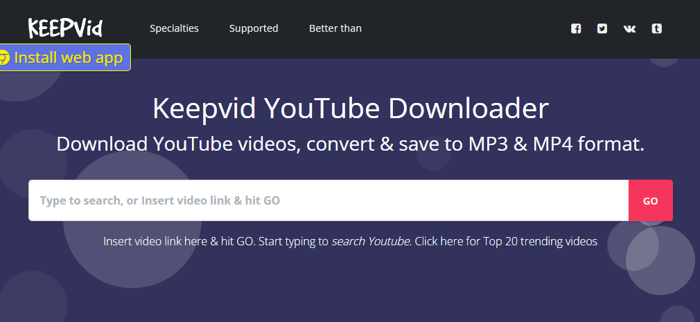 keepvi Youtube動画ダウンロード